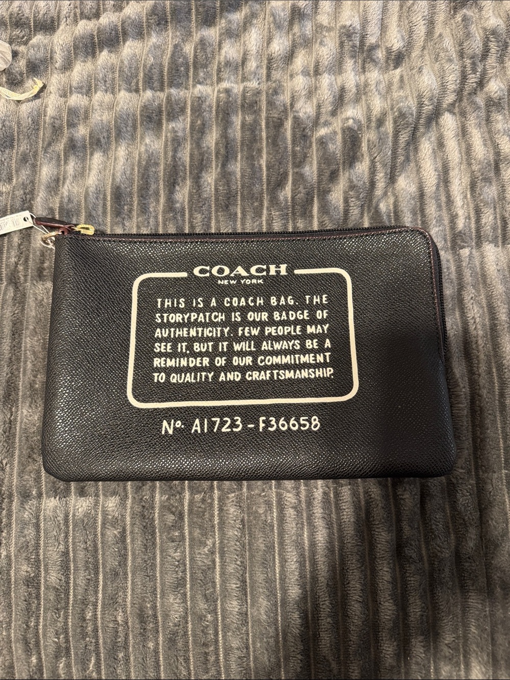 COACH Black Text-Print Zip Pouch